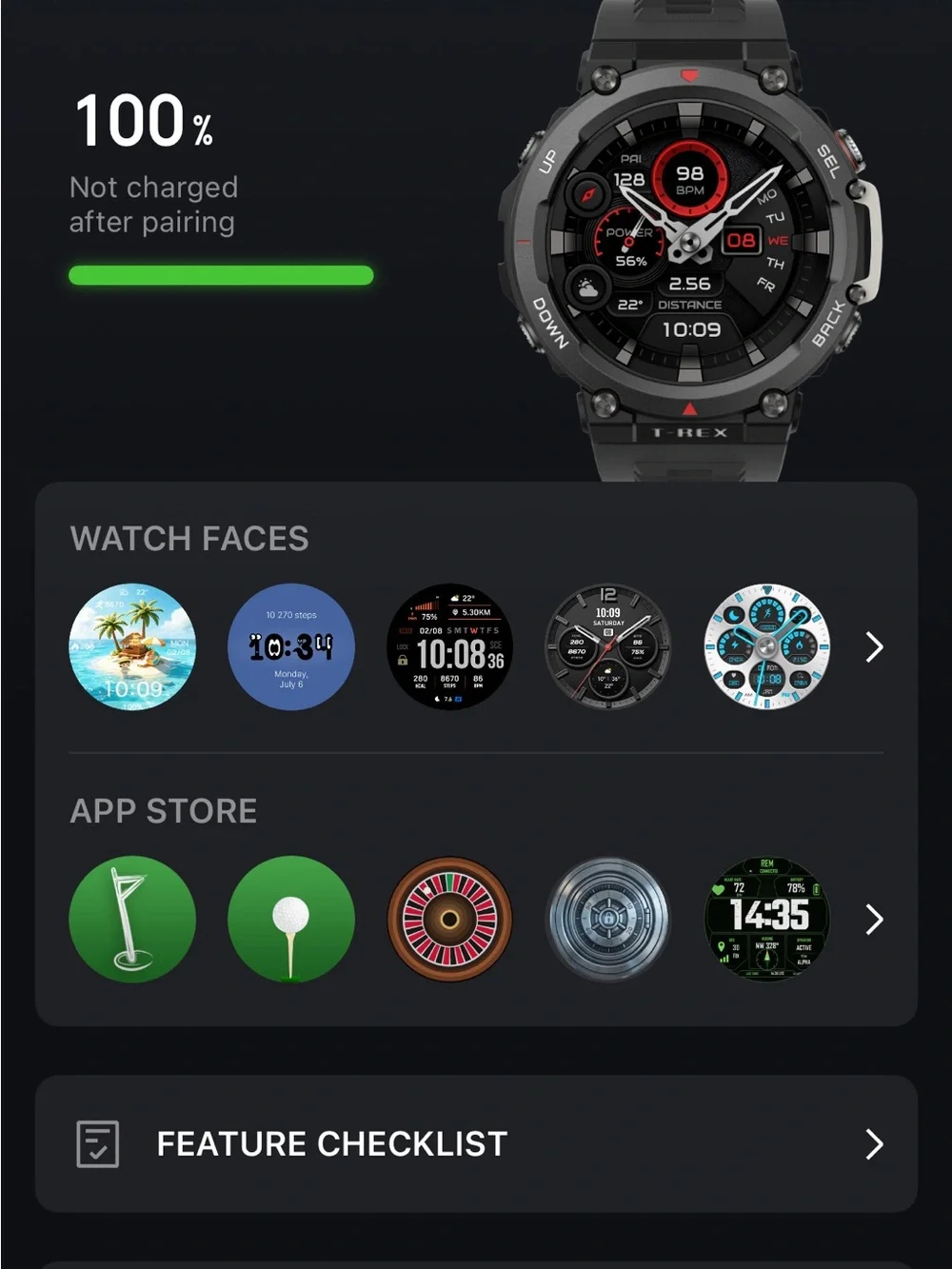 Amazfit T-Rex2 Black Smart Sports Watch with Heart Rate and GPS